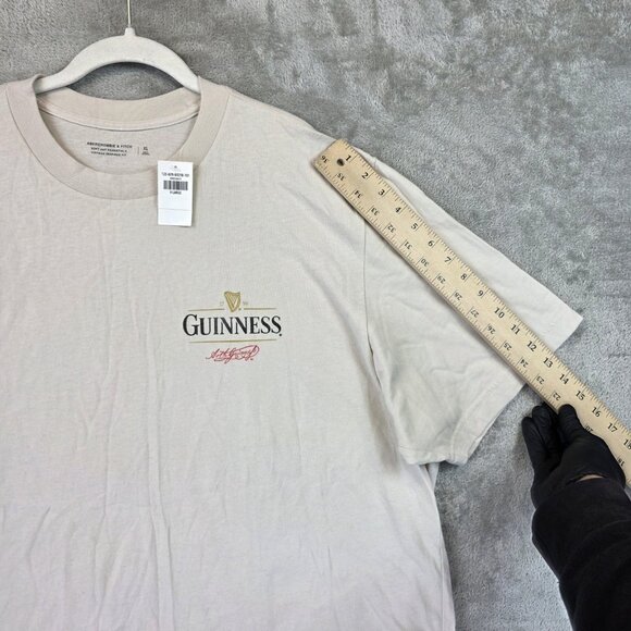 Guinness Abercrombie & Fitch Shirt Mens Size XL Beige My Goodness Graphic Tee - Picture 9 of 12